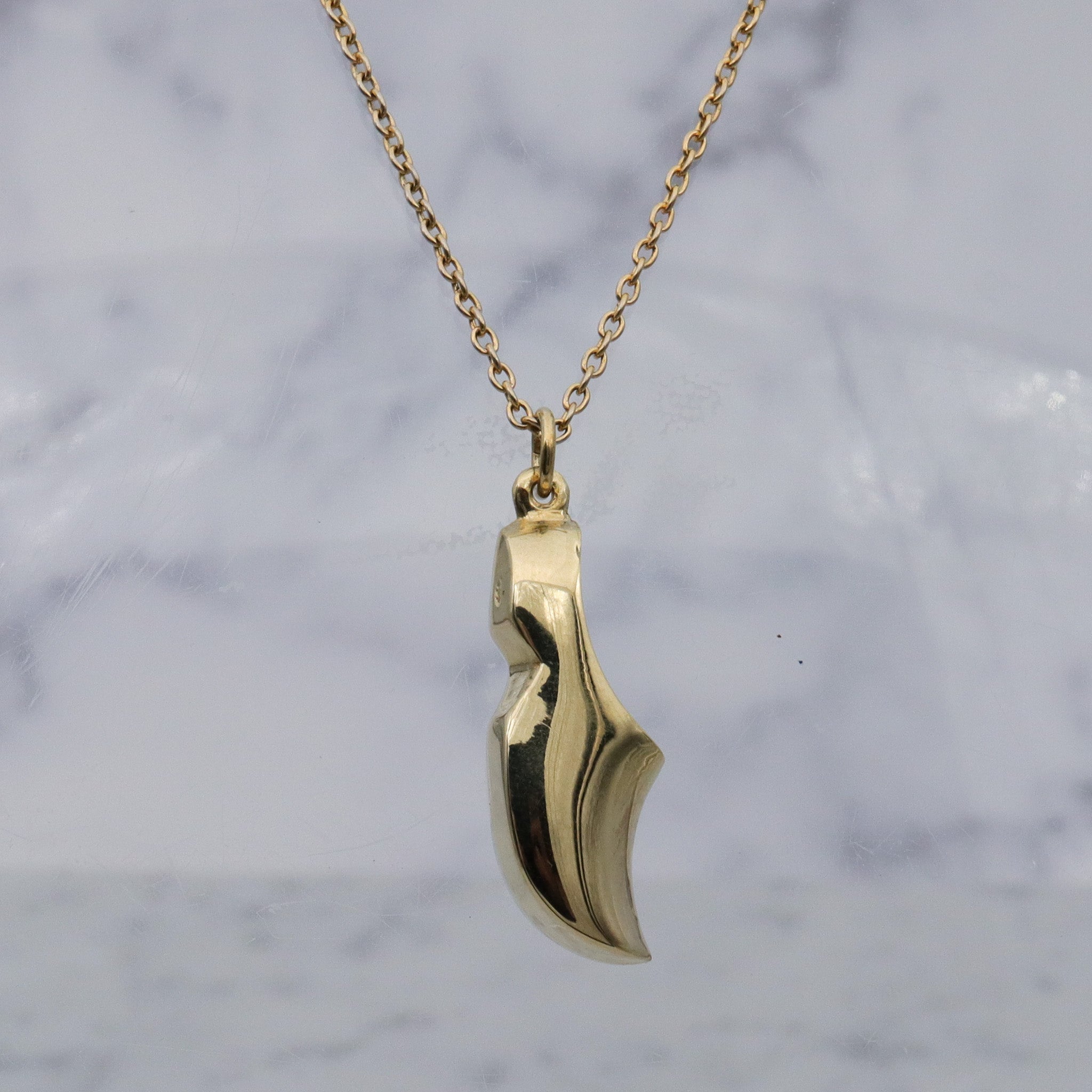 Large Vintage 14k gold clog shoe pendant